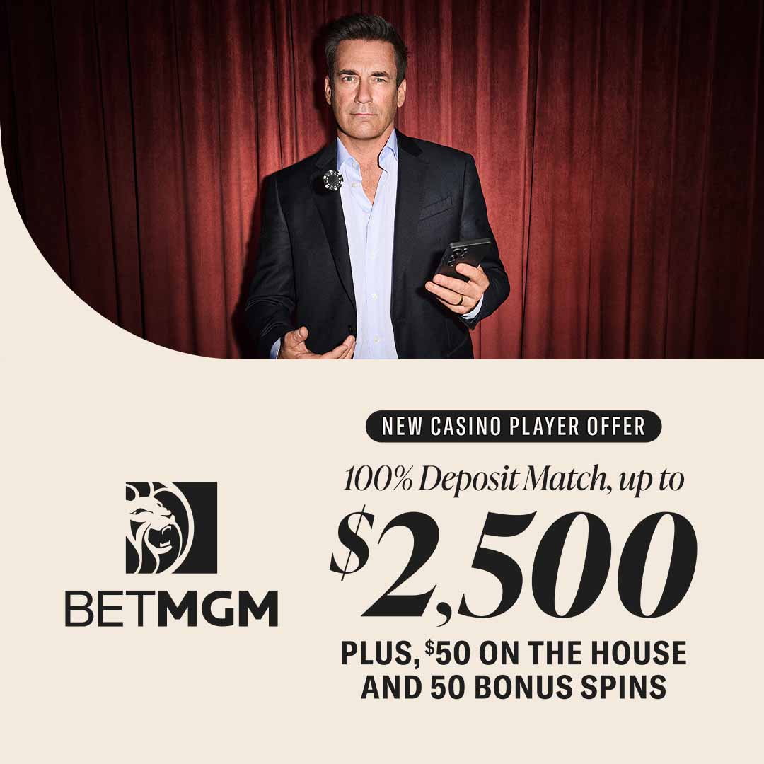 100% Deposit Match Up To $2,500 Plus, $50 On the House and 50 Bonus Spins