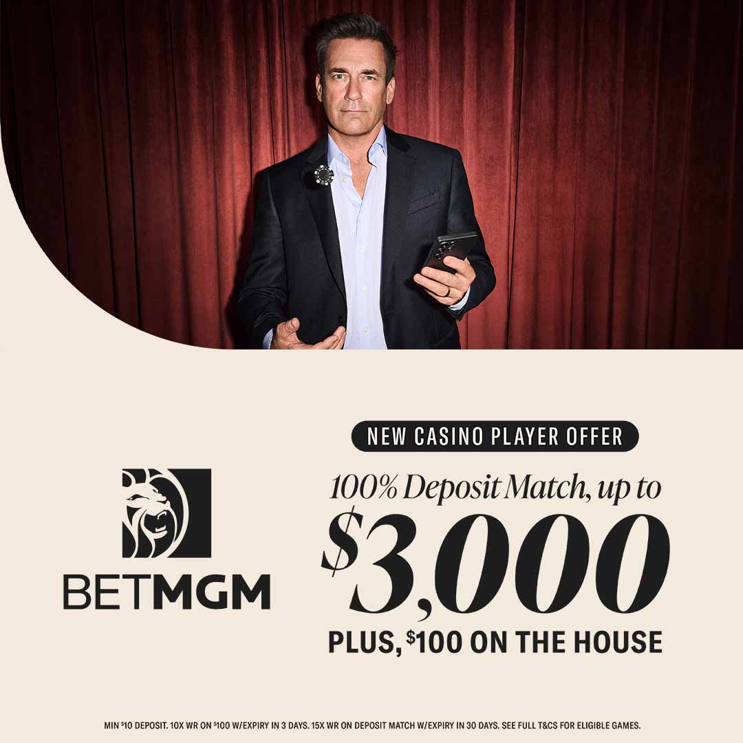 100% Deposit Match Up To $3,000 Plus, $100 On the House