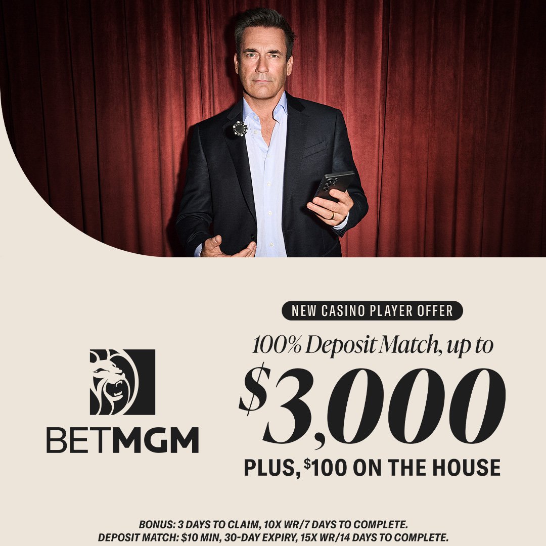 100% Deposit Match Up To $3,000 Plus, $100 On the House