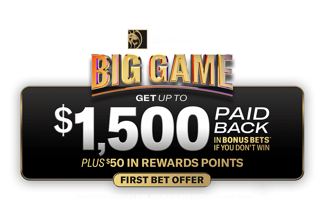 Up To $1,500 Back In Bonus Bets, Plus $50 In BetMGM Rewards Points